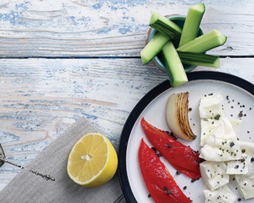 tomato,cucumber,olives,cabbage with lemon